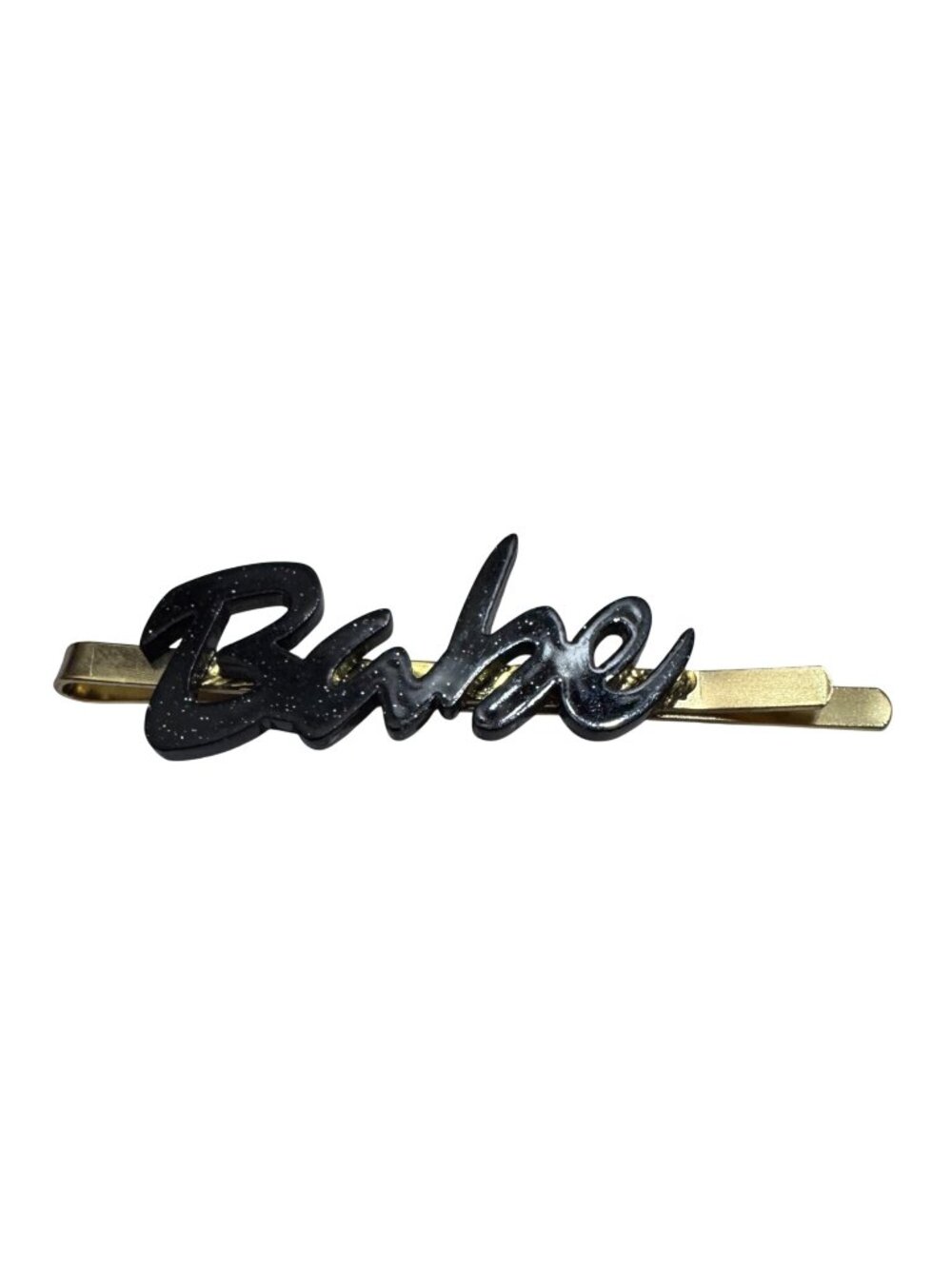 Babe Hair Clip Black & Gold Metal Hair Accessory